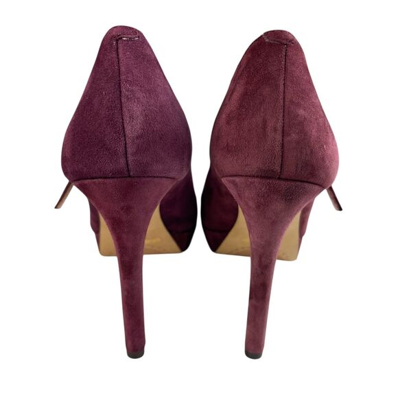 Vince Camuto Women's Joshlynn Mary Jane Pumps 8.5M Burgundy Suede Platform Heels - Picture 5 of 12
